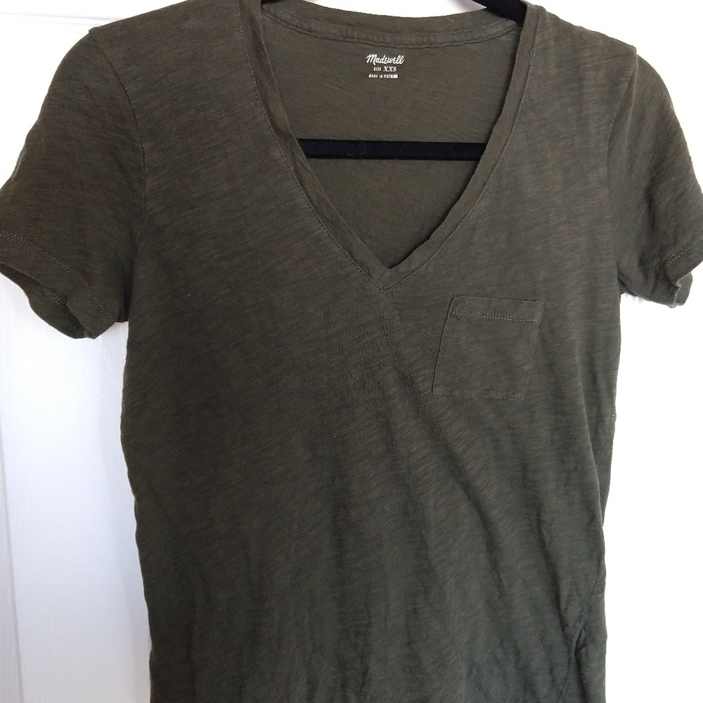 Madewell Green V-Neck women's t-shirt size xxs